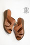 Tan Genuine Leather Women's Slippers 20623