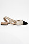 LUJO Gold Sequined Women's Open Back Flat Ballerina Shoes - 6