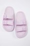 Soft Pink Double Banded Buckle Detailed Light Sole Women's Slippers Takss25Te00019