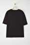 Büyük Beden Siyah Oversize/Geniş Kesim Şehir Baskılı %100 Pamuklu T-Shirt TMNSS23TS00135 - 7