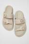 Cream Trok Embroidered Buckle Detailed Double Banded Women's Slippers Takss25Te00037 - 3