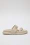 Cream Trok Embroidered Buckle Detailed Double Banded Women's Slippers Takss25Te00037 - 5