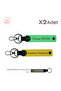 Set of 2 Keychains with Names Written, Yellow-Pistachio Green-Gray, Student's Pass Gift