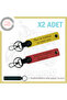 For All Drivers, Multi-Meaningful Gift with Name and Plate Written X2 Keychain, Pomegranate Flower-Yellow-Navy