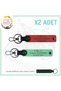 To Friend, Personal Leather X2 Keychain with Name Plate and 0 Rh (+) Blood Type Lettering, Pomegranate Flower-Green-Syh