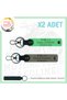 B + Blood Type Written X2 Keychain, Ash Gray-F Green-Navy, Biker Friendly Gift Name Plate