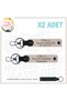Motorcycle Adventurers Name Plate and 0 Rh (+) Blood Group Lettering Leather X2 Keychain Set, Powder-Syh