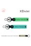 2-Piece Keychain with First and Last Name Written, Turquoise-Pistachio Green-Milk Brown, New Year's Gift to Relatives