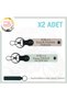 Leather 2-Key Chain, Powder-White-Laci, Special Name Plate for Motorcyclists and B Rh (+) Blood Group Written