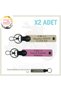 Name Plate and 0 Rh (+) Blood Group Written Leather X2 Keychain, Pink-S Coffee-Gr, Custom for Biker Friends