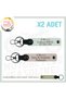Exclusive for Motor Enthusiasts, Leather X2 Keychain with Name Plate and 0 Rh (+) Blood Type Lettering, Powder-White-Sk