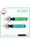Name Plate and a Rh (+) Blood Group Written Leather X2 Keychain, Turquoise-F Green-Syh, Exclusive for Biker Style