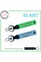 Gift Leather X2 Keychain Set with Name and Plate Written, Blue-F Green-Syh, Suitable for Motor Style