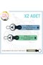 Personalized , Name Plate and B Rh (+) Blood Type Lettering X2 Keychain for Passengers, Green-Blue-Sk