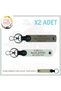 To Motorcycler, Gift X2 Keyring Set with Name Plate and a Rh (+) Blood Group Lettering, Ash Grey-White-Sk