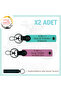 Name Plate and a Rh (-) Blood Group Written X2 Keychain, Pink-Turquoise-Navy, Special for Adventure Lovers