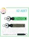 Special Gift X2 Keychain, Ash Grey-F Green-Syh, with Name Plate and 0 + Blood Group Written for Biker Friends