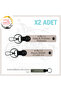 Set, Powder-Gr, Leather X2 Keychain with Name Plate and a Rh (+) Blood Group Written for Motorcycle Adventurers
