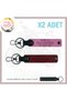 Custom Name Plate and Meaningful Gift with B Rh (+) Blood Type Lettering, Leather X2 Keychain Set, Pink-Burgundy-Syh