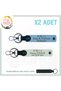 B Rh (+) Blood Type Written Custom X2 Keychain, Blue-White-Syh, for the Adventurers of the Roads, Name Plate