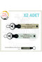 Motorcycle Adventurers, Nameplate and B Rh + Blood Group Emergency Keychain X2, White-S Coffee-Gr