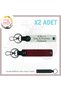 Bikers Name Plate and B Rh (+) Blood Group Lettering Leather X2 Keychain Gift Set, White-Burgundy-Syh