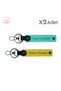 New Year's Gesture to a Friend, Set of 2 Keychains with Name Written, Yellow-Turquoise