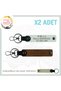 Custom Name Plate and B(+) Blood Type Lettering Personalized X2 Keychain for Motorists, Coffee-White-Sk