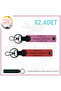 X2 Keychain, Pomegranate Flower-Pink-Laci, Special Name Plate B Rh (+) Blood Group Written for All Drivers