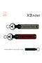 Set of 2 Keychains with First Name & Last Name, Ash Gray-Claret Red-Black, Graduation Surprise for Couples
