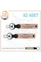Birthday Gift, Leather X2 Keychain Set with Name Plate and Lettering B Rh (-) Blood Type, Yavruağzı-Sk