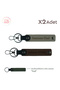 2-Piece Keychain Set with Names Written, Ash Gray-Dark Brown-Green, Meaningful Gift for Newlyweds