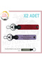 Personal X2 Keychain, Purple-Red-Gr, Special Name Plate for Travelers B Rh (+) Blood Group Written