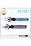 Gift Set, Purple-Blue-Sk, Special Name Plate for People with Driver's License B Rh (-) Blood Group Written X2 Keychain