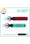 Armağan Set for a Friend, Red-Turquoise-Syh, Name Plate and 0 Rh (+) Blood Group Written Keychain X2