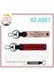 Special for Biker's Loved Ones, Leather X2 Keychain with Name Plate and 0 Rh (-) Writing, Puppy-Red-Gr