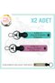 For Motorcycle Lovers,2-Pack Keychain with Name Plate and a Rh (+) Blood Type Lettering, Pink-Turquoise-Sk