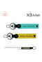 Set of 2 Keychains with First Name & Last Name, Yellow-Turquoise-Grey, Meaningful Gift for a Friend