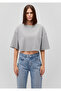 Gray Basic Crop T-Shirt Crop / Short Cut 1612662-70098 - 3