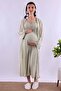 Effortt Green Dressing Gown Maternity Maternity Nightgown Set - 2