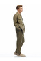 Linen Chino Trousers with Belted Waist and Pocket Detail - 2