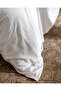 Tina Double Linen Look Washable 100% Linen Cotton Bed Sheet Pcs Duvet Cover Set - White/Beige - 5