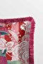 2 Pieces Fringed Throw Pillow Cover Double Sided 43*43 cm - Indian Elephant - New Fringe Color - 2