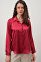 Women's Burgundy Satin Shirt Wide Size Range - 3