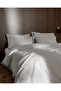 Tina King Size Linen Look Washable 100% Cotton Bed Sheet Pcs Duvet Cover Set - White/Navy Blue - 2