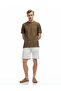Cotton Linen Blended Pocket Folded Leg Waist Lace up Bermuda Shorts - 2