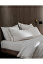Tina Double Linen Look Washable 100% Linen Cotton Bed Sheet Pcs Duvet Cover Set - White/Beige - 3