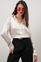 Women's Cream Satin Shirt Wide Size Range