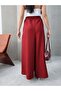 Filamlı Linen Skirted Pants 8826 Burgundy - 3