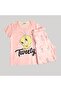 WOMENS SHORT SLEEVE PAJAMA SETS , SILKY POLYESTER